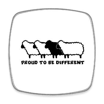 DIFFERENT SHEEP 2 - 2C - Viereckiger Kühlschrankmagnet - Weiß - Vorne