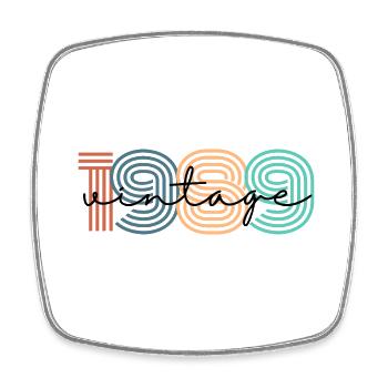 1989 Vintage Retro - Viereckiger Kühlschrankmagnet - Weiß - Vorne