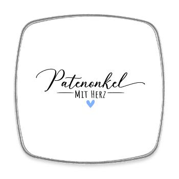 Godfather with a heart - Square fridge magnet - white - Front