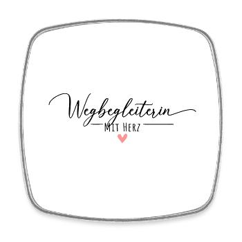 Wegbegleiterin mit Herz - Viereckiger Kühlschrankmagnet - Weiß - Vorne