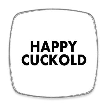 Happy cuckold - Viereckiger Kühlschrankmagnet - Weiß - Vorne
