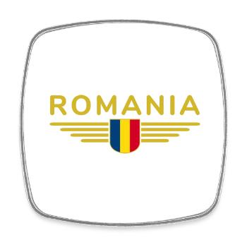 Bukarest T Shirt für Rumänien Fans Outfit - Viereckiger Kühlschrankmagnet - Weiß - Vorne