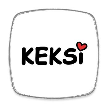 Keksi Kosename Herz - Viereckiger Kühlschrankmagnet - Weiß - Vorne