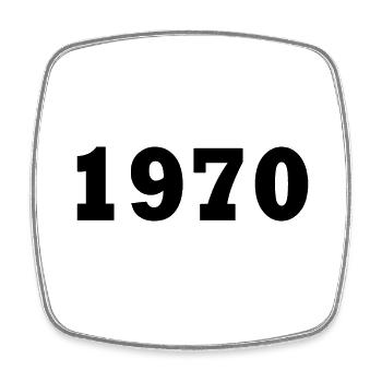 1970 - Viereckiger Kühlschrankmagnet - Weiß - Vorne