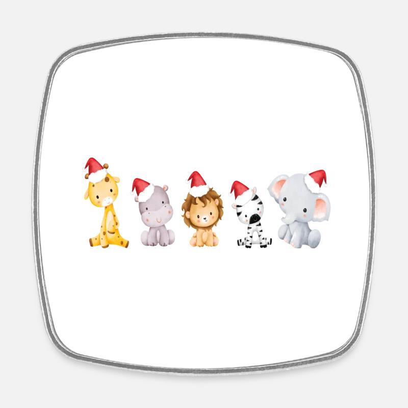 Christmas animals - Square fridge magnet - white