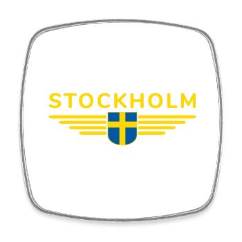 Stockholm T-Shirt for Fans and Travelers - Square fridge magnet - white - Front