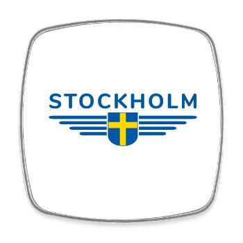 Stockholm T-Shirt for Fans and Travelers - Square fridge magnet - white - Front