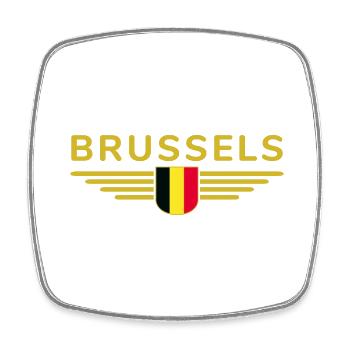 Brussels T-shirt for fans and lovers - Square fridge magnet - white - Front