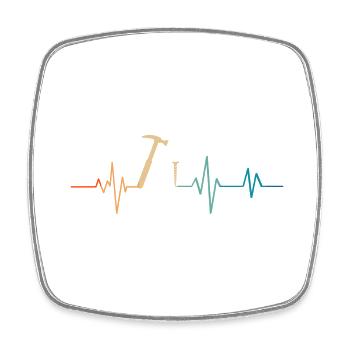 Tischlerherzschlag - Geschenkidee - Viereckiger Kühlschrankmagnet - Weiß - Vorne