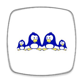 Pingouin Famille Deux Enfants Maman Papa Mignon Ensemble - Magnet carré - blanc - Devant