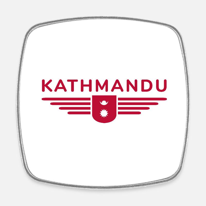 Kathmandu Design – Nepals Herz - Viereckiger Kühlschrankmagnet - Weiß