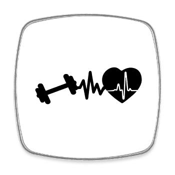 Bodybuilding is life heartbeat for bodybuilders - Square fridge magnet - white - Front