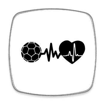 Le handball, c’est la vie Battement de cœur pour les joueurs de handball - Magnet carré - blanc - Devant