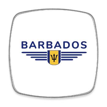 Barbados T-Shirt: Karibik-Feeling pur - Viereckiger Kühlschrankmagnet - Weiß - Vorne