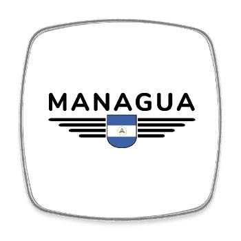 Nicaragua Managua T-Shirt Design - Viereckiger Kühlschrankmagnet - Weiß - Vorne