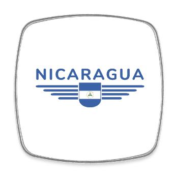 Nicaragua T-Shirt Design - Square fridge magnet - white - Front
