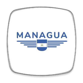 Nicaragua Managua T-Shirt Design - Viereckiger Kühlschrankmagnet - Weiß - Vorne