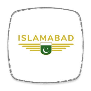 Islamabad Design – Style de la capitale - Magnet carré - blanc - Devant