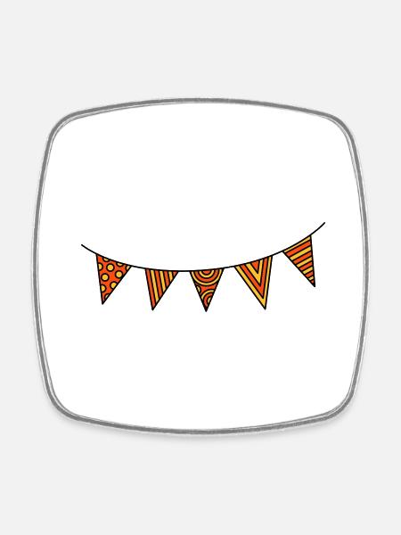 Pennant chain three-colour - Square fridge magnet - white