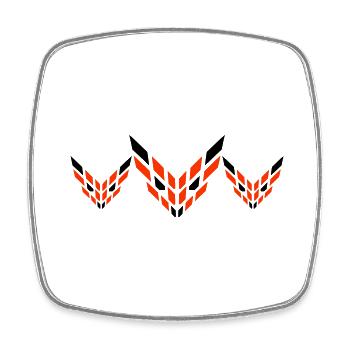 3 Foxes Abstract Logo Evil Eye Friends Team - Square fridge magnet - white - Front