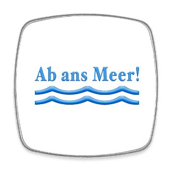 Ab ans meer - Viereckiger Kühlschrankmagnet - Weiß - Vorne