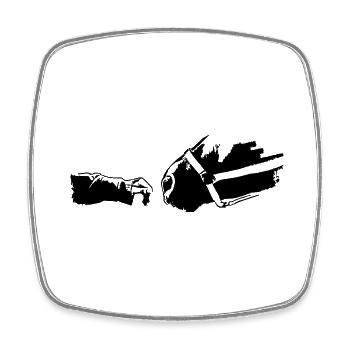 Hand Horse - Viereckiger Kühlschrankmagnet - Weiß - Vorne