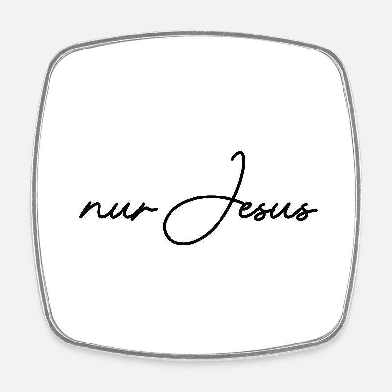 only Jesus - Square fridge magnet - white