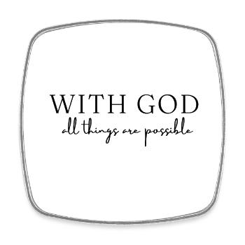 With God, everything is possible - Square fridge magnet - white - Front
