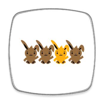 4 Bunny Friends Différence Soyez différent - Magnet carré - blanc - Devant
