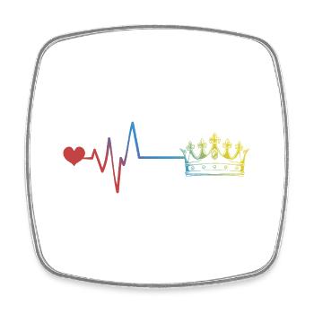 Crown Pulse Heartbeat - Square fridge magnet - white - Front