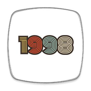 1998 Retro Jahrgang - Viereckiger Kühlschrankmagnet - Weiß - Vorne
