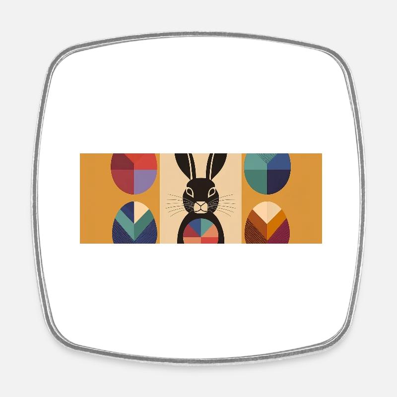 Easter Bunny No.06 - Square fridge magnet - white