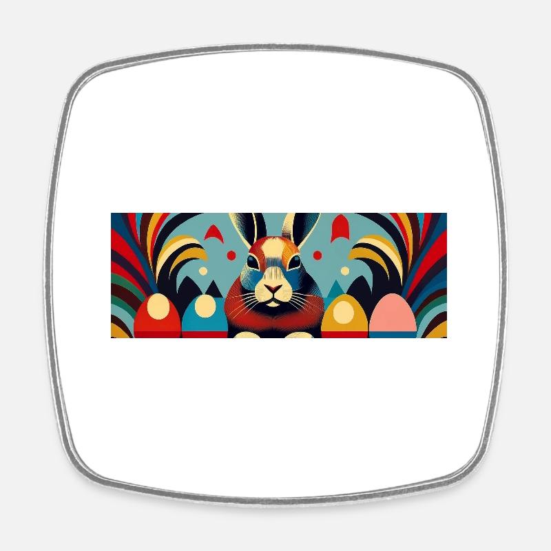 Easter Bunny No.02 - Square fridge magnet - white