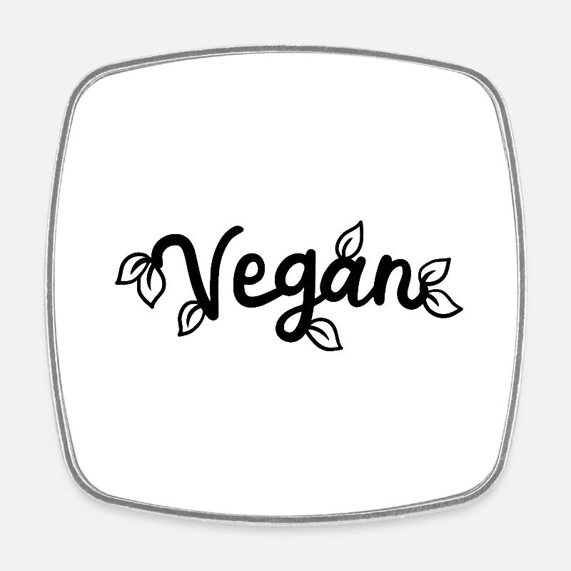 VEGAN - Square fridge magnet - white