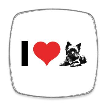 I love Yorkshire Terrier - Viereckiger Kühlschrankmagnet - Weiß - Vorne