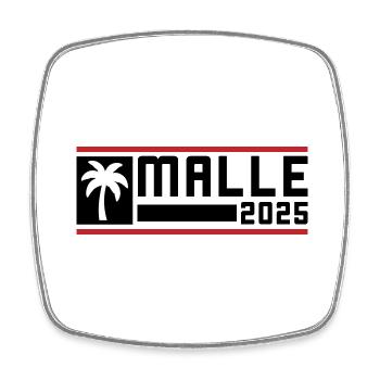 Malle 2025 Palme - Viereckiger Kühlschrankmagnet - Weiß - Vorne