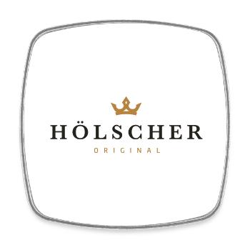 Logo original de la famille Hölscher - Magnet carré - blanc - Devant