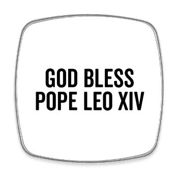 Gott segne Papst Leo XIV. - Viereckiger Kühlschrankmagnet - Weiß - Vorne