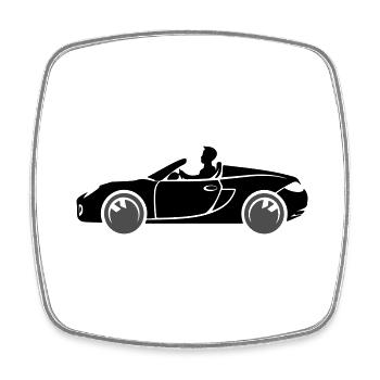 Car Sports Car Convertible - Square fridge magnet - white - Front