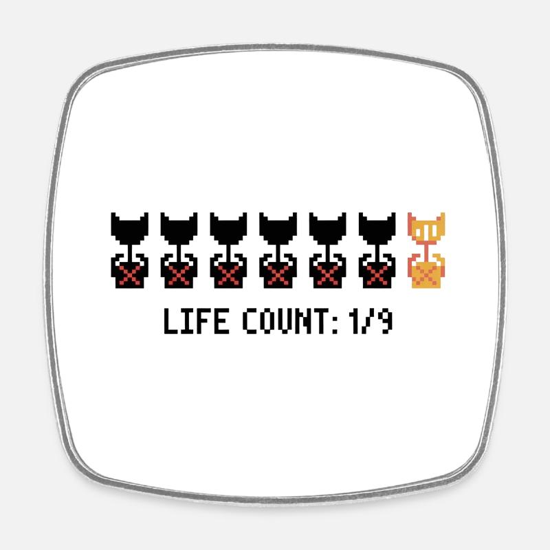 Final Life - Square fridge magnet - white