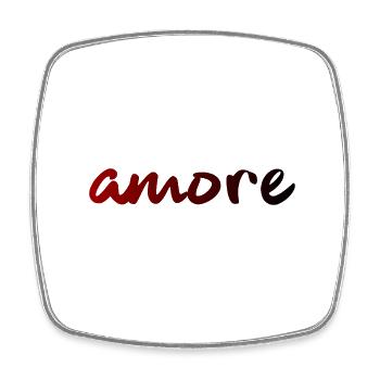 amore - Italia - Italy - Love - Liebe - Square fridge magnet - white - Front
