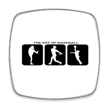 Baseball Hardball Sport Pitcher Catcher Softball - Square fridge magnet - white - Front