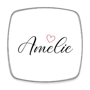 Amelie Name - Viereckiger Kühlschrankmagnet - Weiß - Vorne
