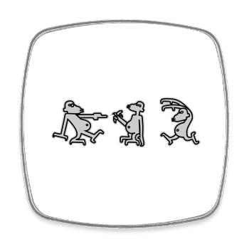 Lustige Affen - Viereckiger Kühlschrankmagnet - Weiß - Vorne