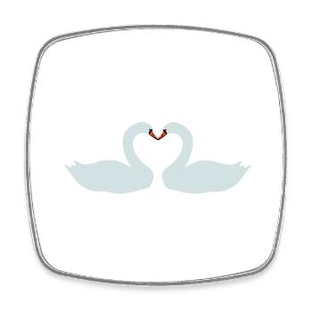 Swans Heart - Square fridge magnet - white - Front