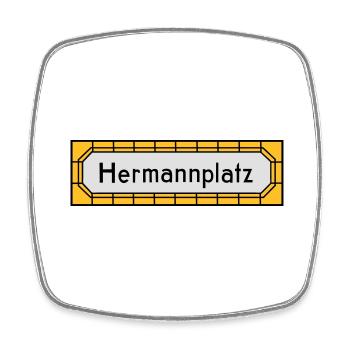 Hermannplatz NEUKÖLLN - Viereckiger Kühlschrankmagnet - Weiß - Vorne