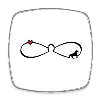 Unendlichkeit Symbol Freundschaftszeichen Pferd 8 - Viereckiger Kühlschrankmagnet - Weiß - Vorne