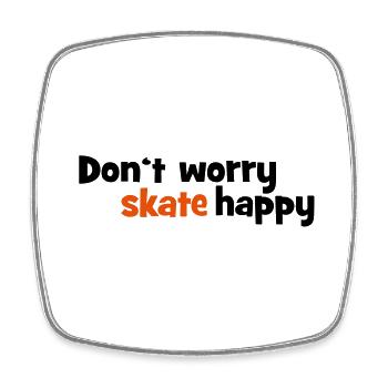 skateboard - Square fridge magnet - white - Front