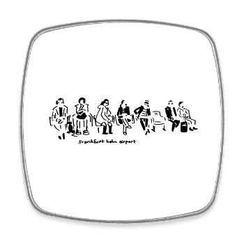 Frankfurt - Square fridge magnet - white - Front