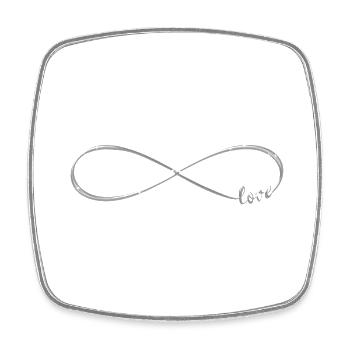 Infinity Argent Infinity amour meilleurs amis - Magnet carré - blanc - Devant